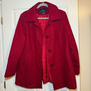 London Fog Women’s Red Peacoat Jacket- Size XL